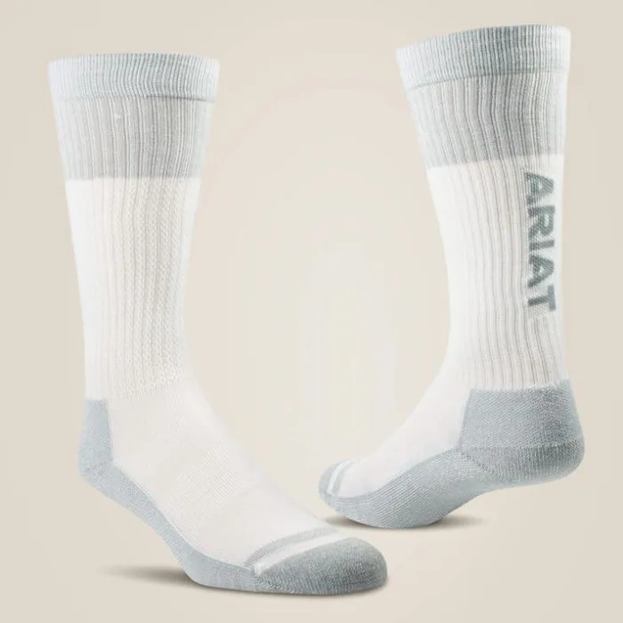 Socks Kids Ariat VentTEK Over The Calf Boot Sock 2 Pair Pack White