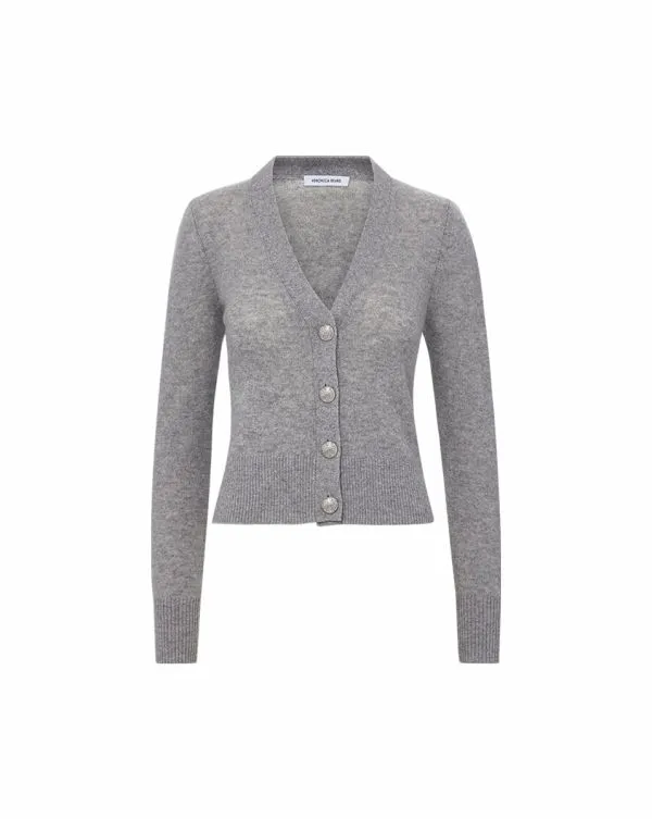 Solene Cashmere Cardigan Heather Grey Women Veronica Beard Sweaters Solene Cashmere Cardigan Heather Grey Women Veronica Beard Sweaters