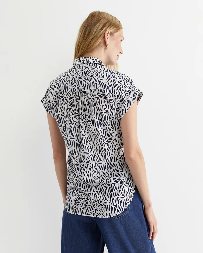 Sportscraft Adriana Lily Voile Shirt Whitenavy Women Shirts