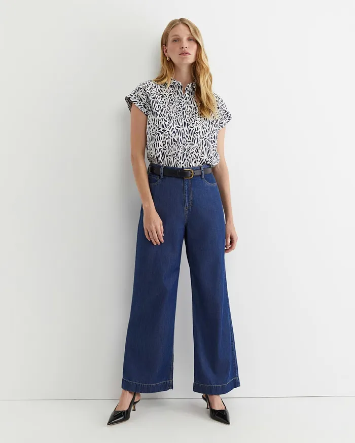 Sportscraft Adriana Lily Voile Shirt Whitenavy Women Shirts