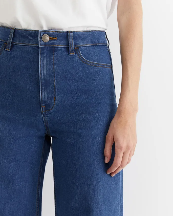 Sportscraft Alyse Wide Leg Jean Mid Wash Women Pants