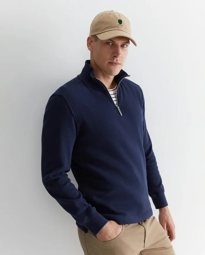 Sportscraft Branson Quarter Zip Navy Men Knitwear