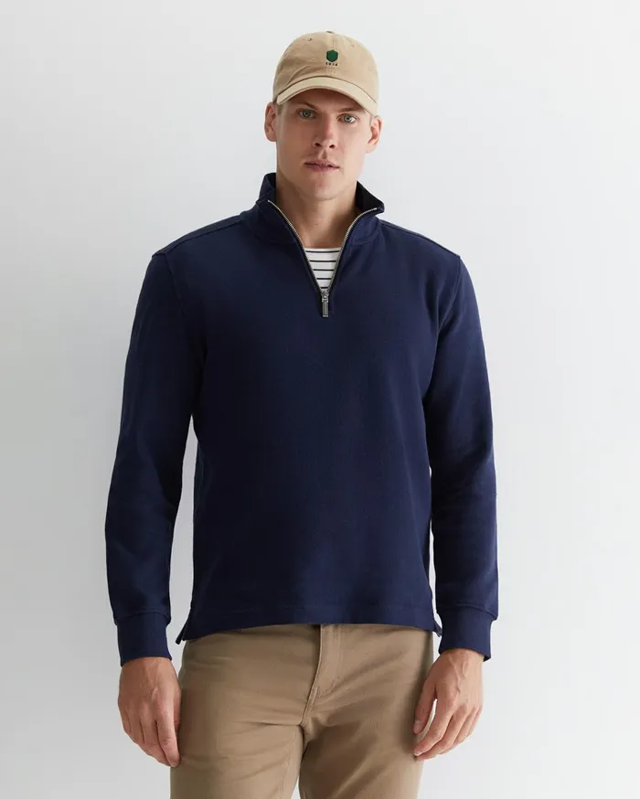 Sportscraft Branson Quarter Zip Navy Men Knitwear
