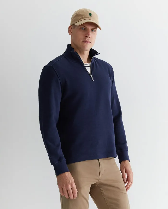 Sportscraft Branson Quarter Zip Navy Men Knitwear