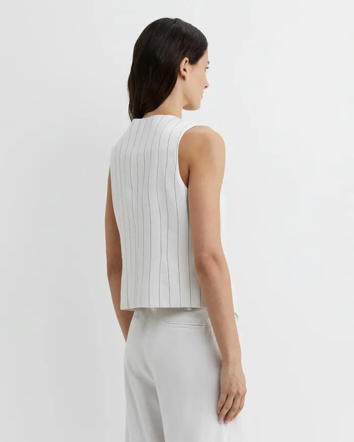 Sportscraft Brianne Stripe Vest Whitenavy Women Jackets and Vests