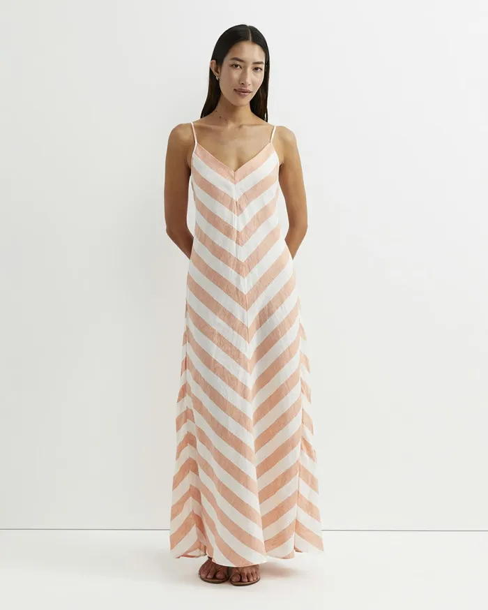 Sportscraft Callie Stripe Slip Dress Orangewhite Women Dresses