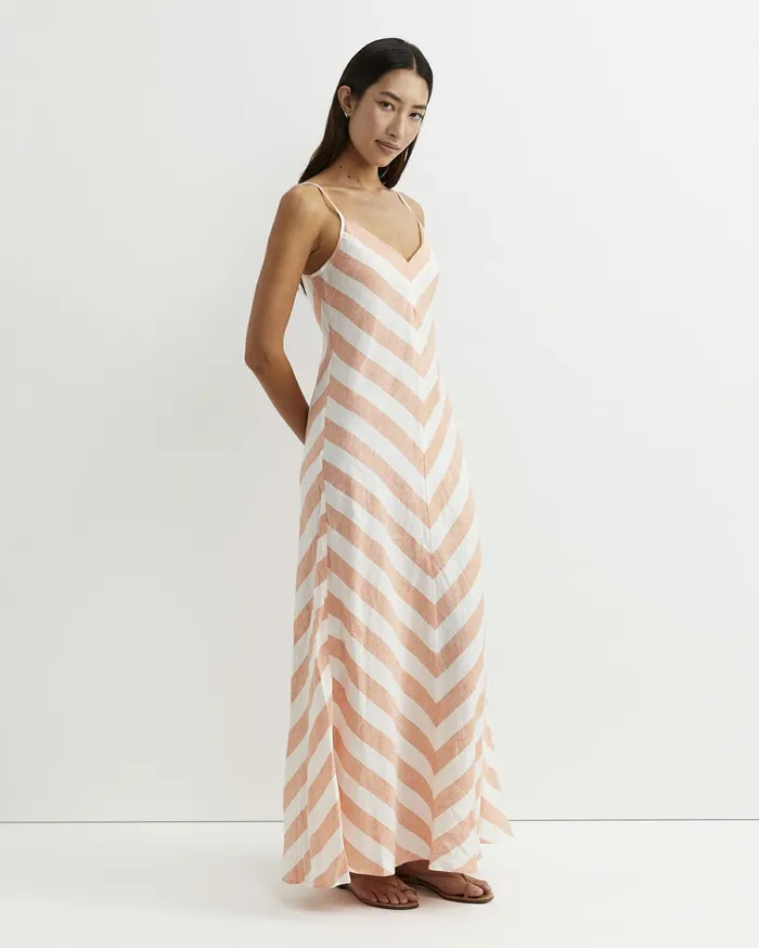 Sportscraft Callie Stripe Slip Dress Orangewhite Women Dresses