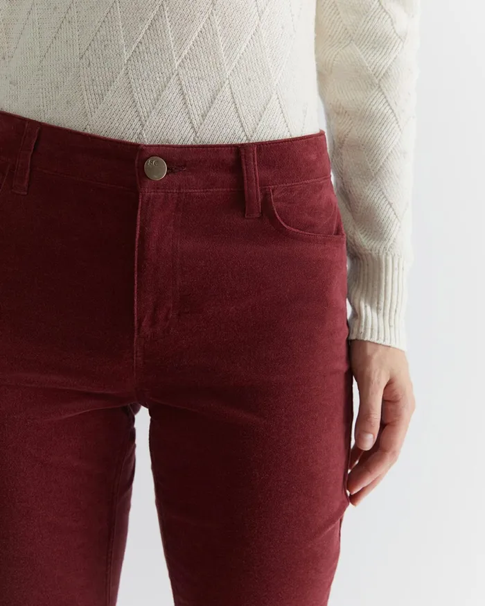 Sportscraft Cleo Velvet Pant Wine Women Pants