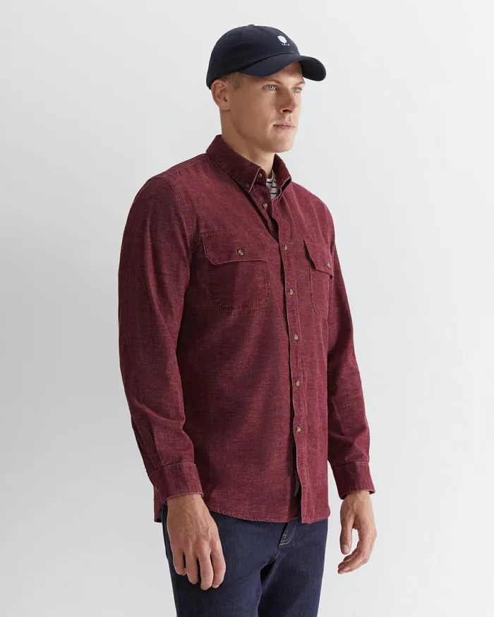 Sportscraft Cullen Cord Shirt Wineberry Men Shirts