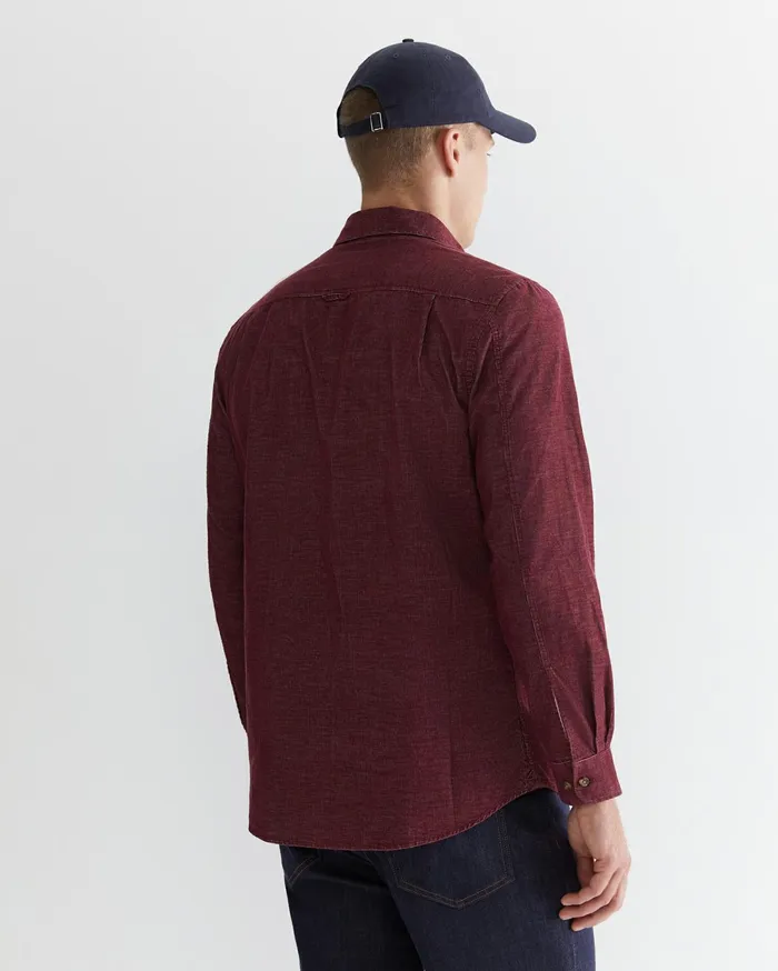Sportscraft Cullen Cord Shirt Wineberry Men Shirts