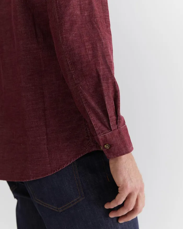 Sportscraft Cullen Cord Shirt Wineberry Men Shirts