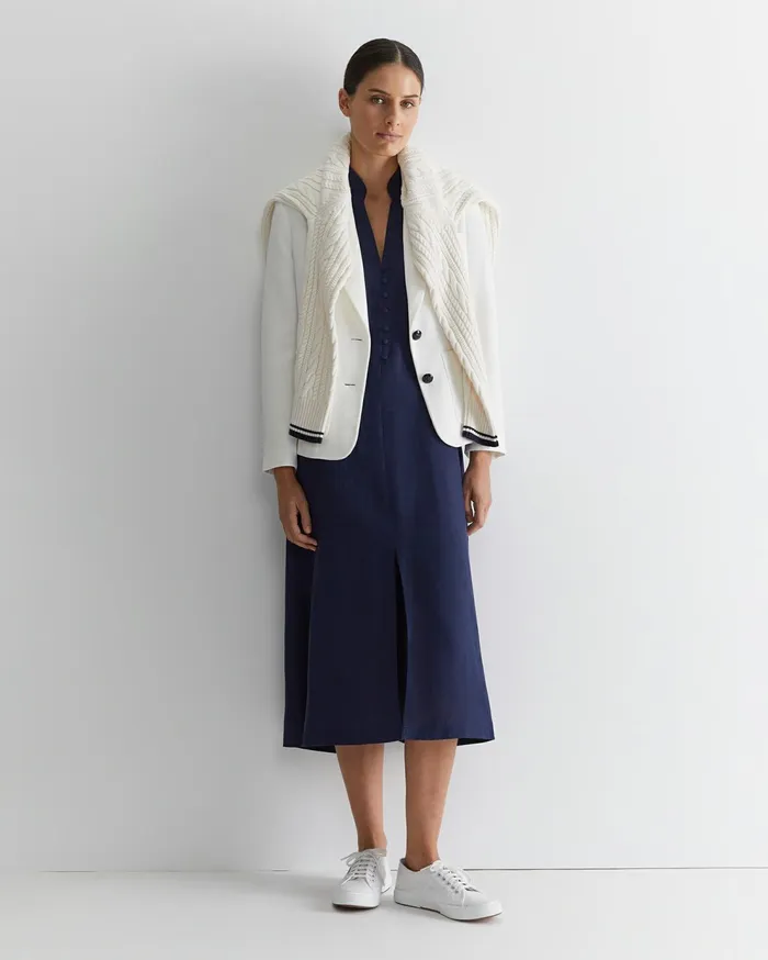 Sportscraft Faye Fit And Flare Midi Dress Navy Women Dresses