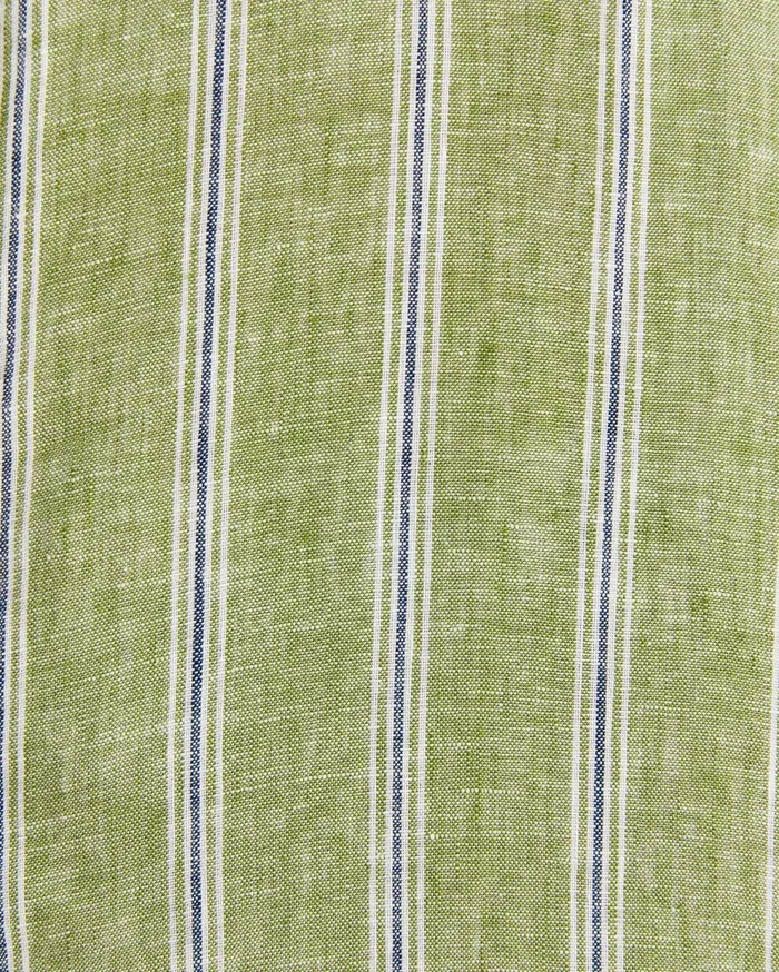 Sportscraft Flynn Short Sleeve Stripe Linen Shirt Green Multi Men Shirts