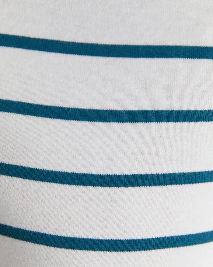Sportscraft Heidi Boat Neck Top Whiteteal Women Tops and Tees