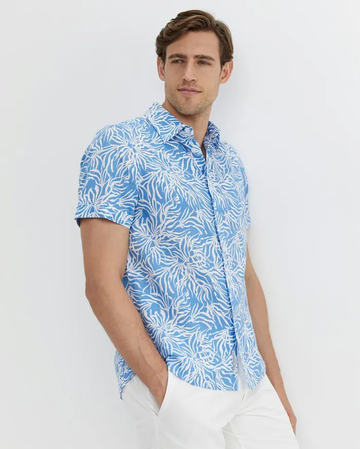 Sportscraft Hogan Short Sleeve Shirt Blue Multi Men Shirts