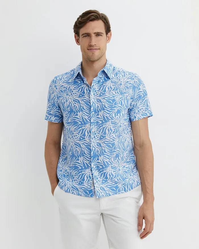 Sportscraft Hogan Short Sleeve Shirt Blue Multi Men Shirts