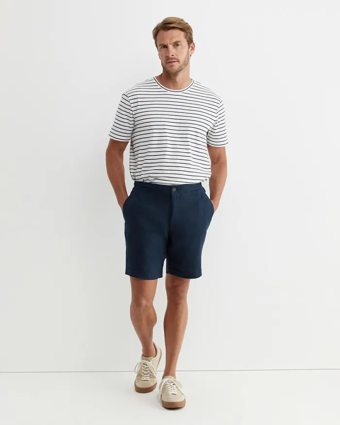 Sportscraft Holland Linen Short Navy Men Shorts