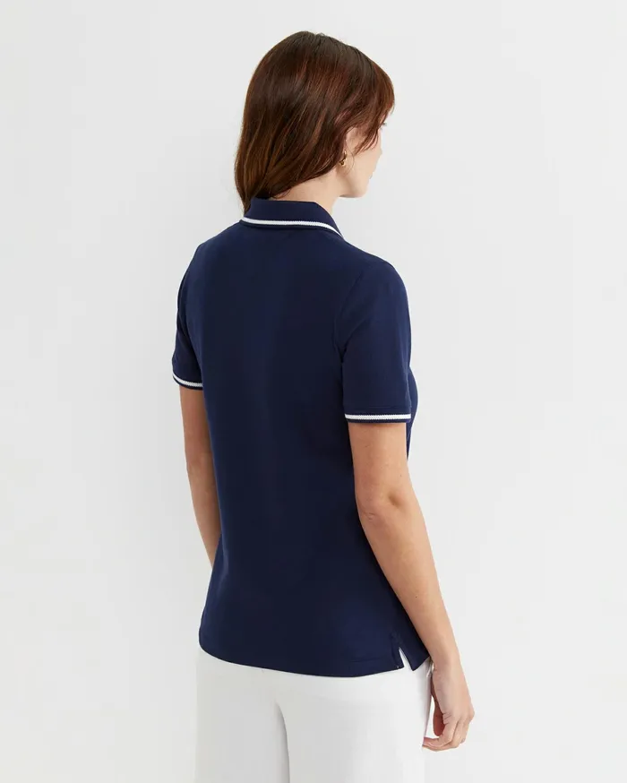 Sportscraft Jodie Pique Polo Navy Women Tops and Tees