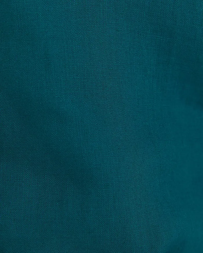 Sportscraft Long Sleeve Linen Shirt Dark Teal Men Shirts