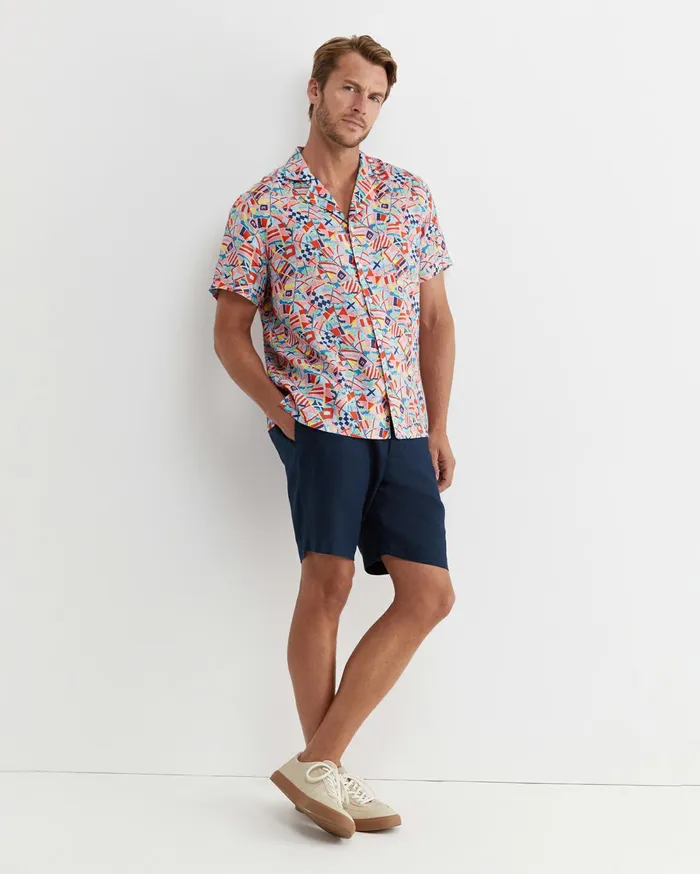 Sportscraft Mac Short Sleeve Liberty Cuban Shirt Multi Men Shirts