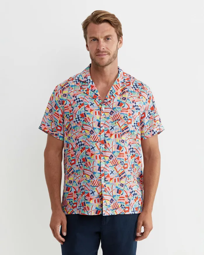 Sportscraft Mac Short Sleeve Liberty Cuban Shirt Multi Men Shirts