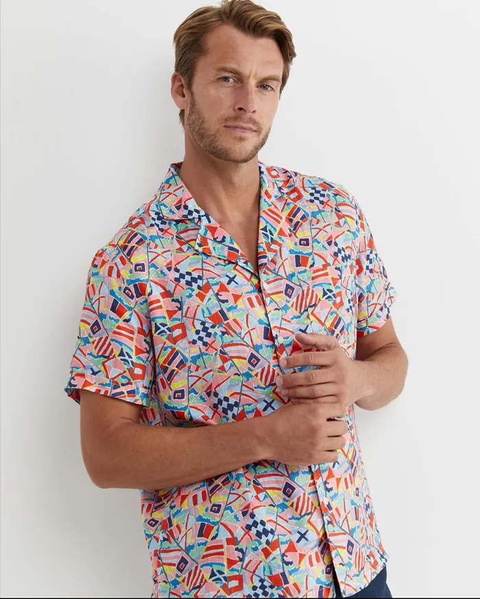 Sportscraft Mac Short Sleeve Liberty Cuban Shirt Multi Men Shirts
