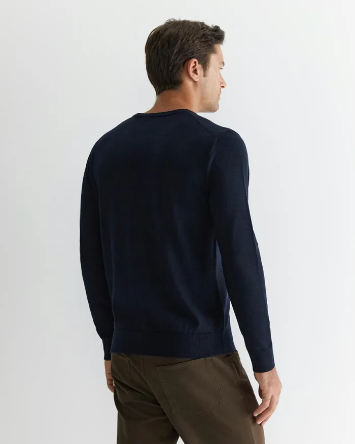 Sportscraft Merino Crew Neck Knit Navy Men Knitwear