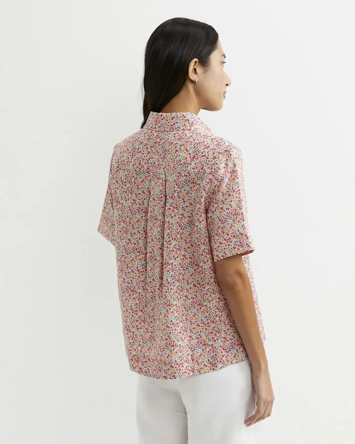 Sportscraft Phoebe Short Sleeve Liberty Linen Shirt Red Multi Women Shirts