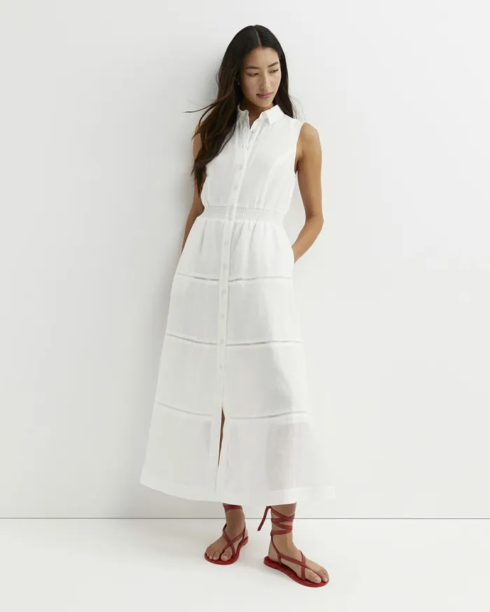 Sportscraft Rory Ramie Maxi Dress White Women Dresses