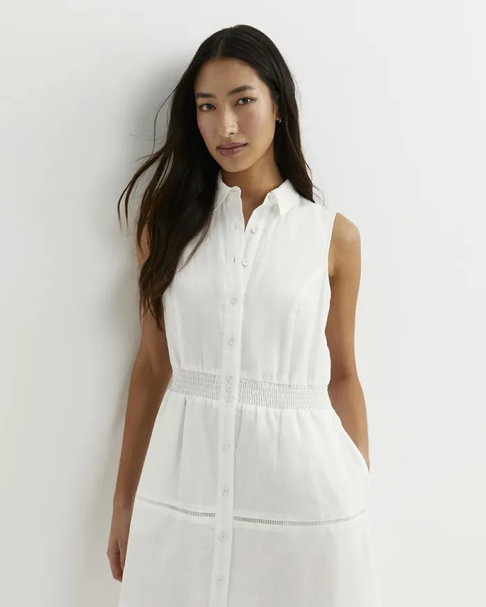 Sportscraft Rory Ramie Maxi Dress White Women Dresses