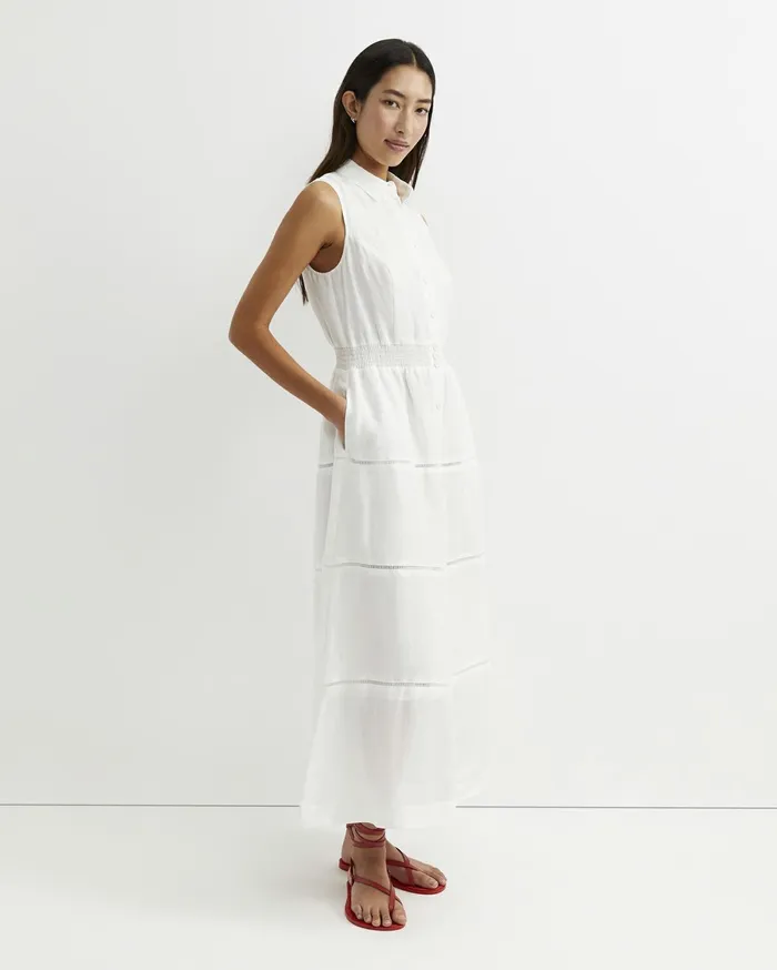 Sportscraft Rory Ramie Maxi Dress White Women Dresses