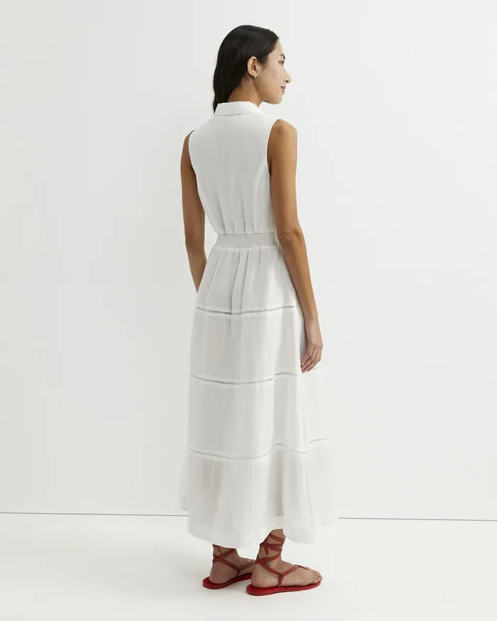 Sportscraft Rory Ramie Maxi Dress White Women Dresses