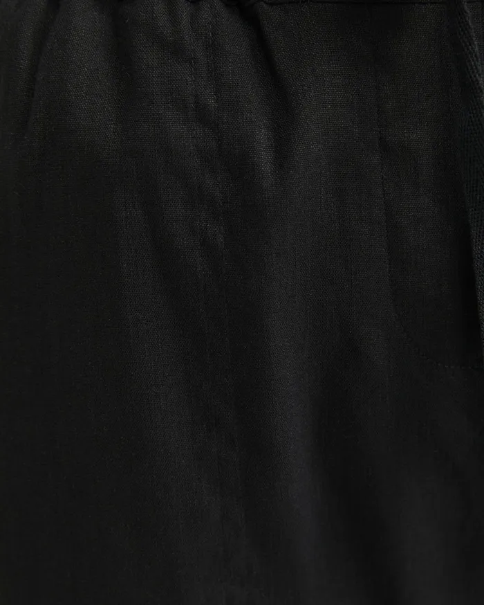 Sportscraft Rosa Bead Trim Crop Linen Pant Black Women Pants