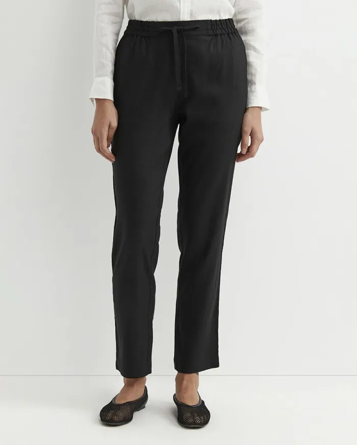 Sportscraft Rosa Bead Trim Linen Pant Black Women Pants
