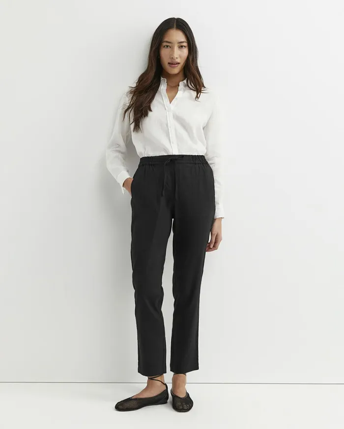 Sportscraft Rosa Bead Trim Linen Pant Black Women Pants