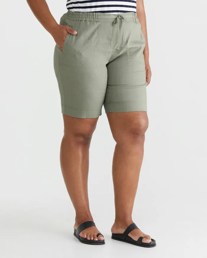 Sportscraft Rosa Linen Short Khaki Women Shorts