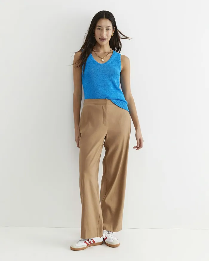 Sportscraft Rosa Wide Leg Linen Pant Tan Women Pants
