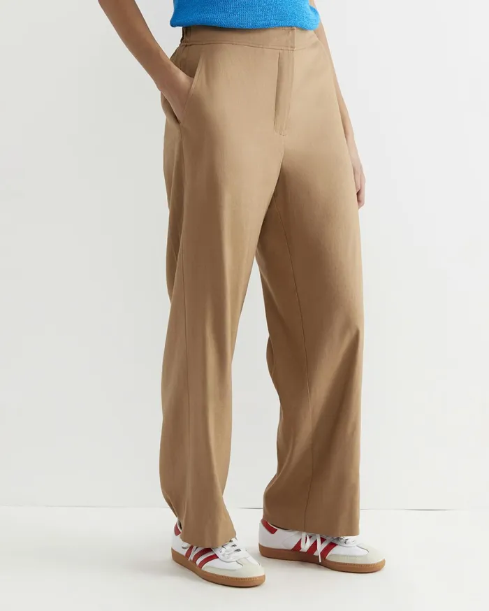 Sportscraft Rosa Wide Leg Linen Pant Tan Women Pants