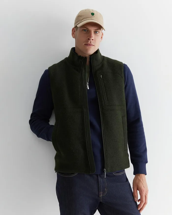 Sportscraft Salford Wool Blend Vest Khaki Men Jackets and Blazers