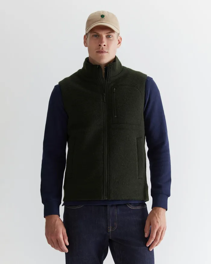 Sportscraft Salford Wool Blend Vest Khaki Men Jackets and Blazers