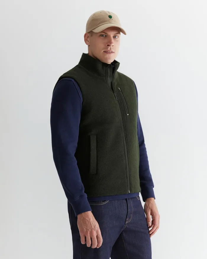 Sportscraft Salford Wool Blend Vest Khaki Men Jackets and Blazers