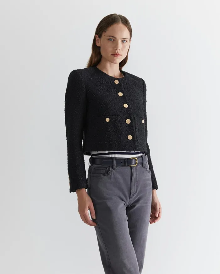 Sportscraft Samah Boucle Jacket Black Women Jackets and Vests