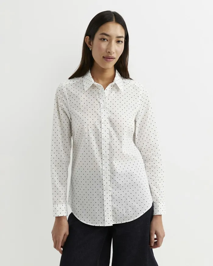 Sportscraft Spot Long Sleeve Lily Voile Shirt Whitenavy Women Shirts