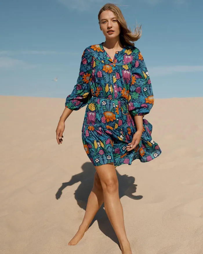 Sportscraft Standen Liberty Mini Dress Blue Multi Women Dresses