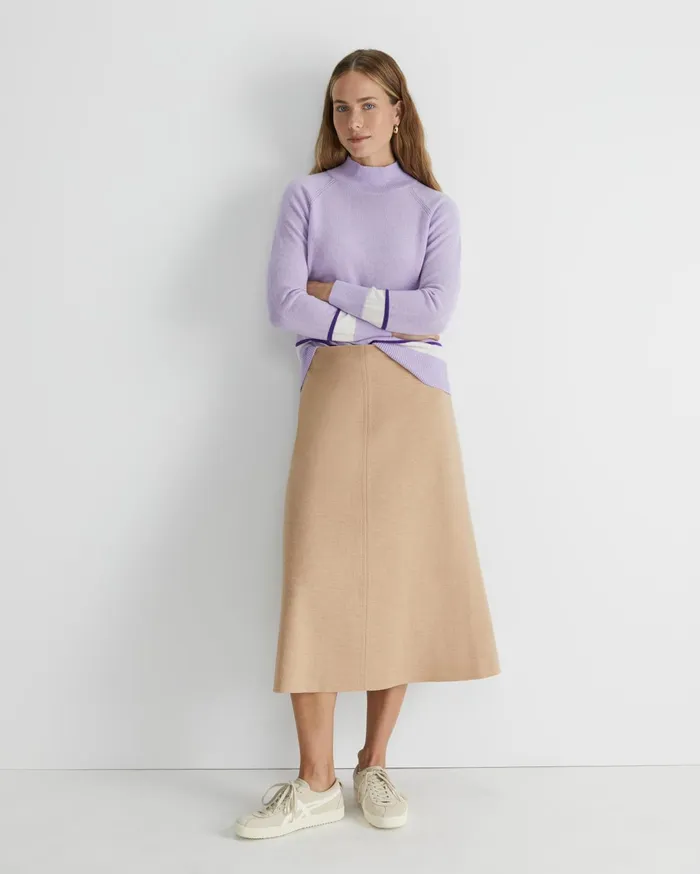 Sportscraft Sunshine Colour Block Wool Sweater Lavender Women Knits and Cardigans