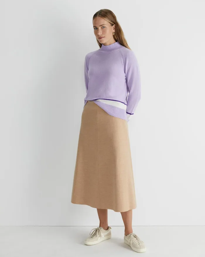 Sportscraft Sunshine Colour Block Wool Sweater Lavender Women Knits and Cardigans