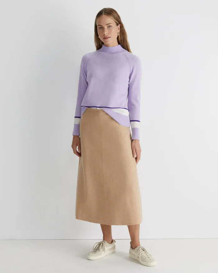 Sportscraft Sunshine Colour Block Wool Sweater Lavender Women Knits and Cardigans