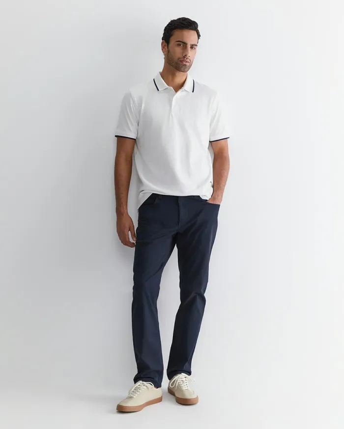 Sportscraft Tipped Pique Polo White Men TShirts and Polos