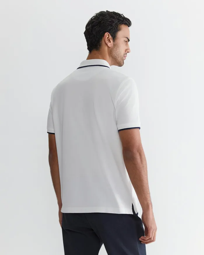 Sportscraft Tipped Pique Polo White Men TShirts and Polos