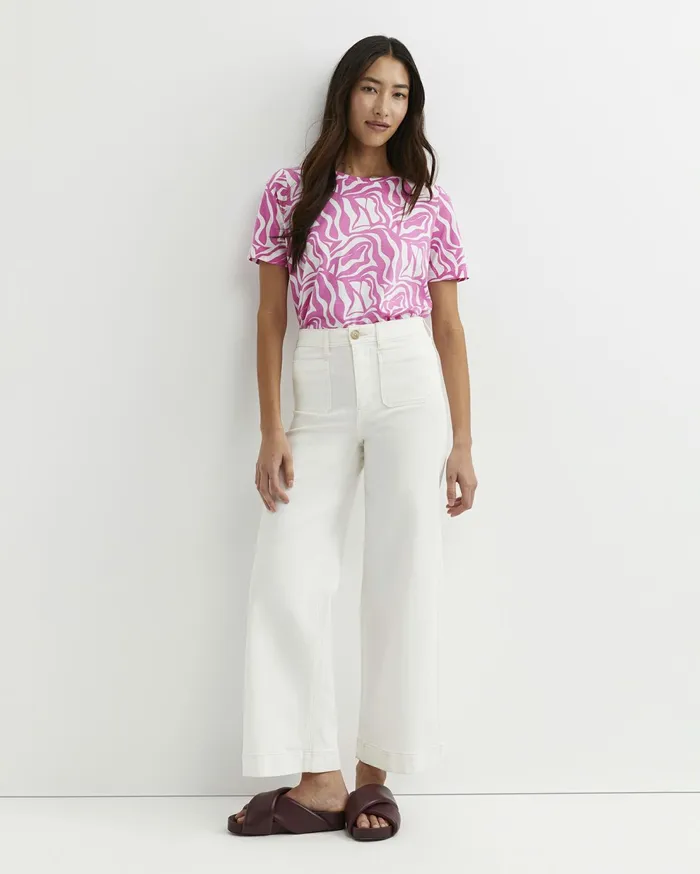 Sportscraft Zola Short Sleeve Mercerised Tee Pinkwhite Women Tops and Tees